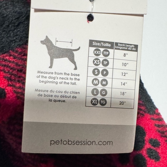 NWT Pet Posse Red & Black Plaid One Piece Pajamas Size Small - Picture 4 of 5